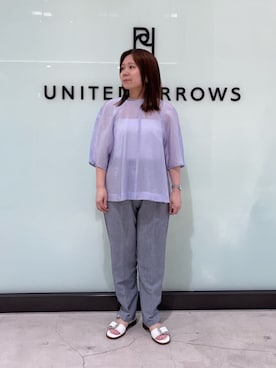 「A DAY IN THE LIFE UNITED ARROWS（アデイインザライフユナイテッドアローズ）のサッカー タックイージー テーパードパンツ ＜A DAY IN THE LIFE＞（Pants、その他）」を使った、ア デイ イン ザ　ライフさん（レディース・155cm）の春コーディネート