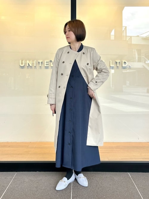 セール】オープンカラー シャツワンピース ‐ウォッシャブル‐<A DAY IN セール】オープンカラー シャツワンピース ‐ウォッシャブル‐<A DAY IN