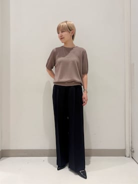 「半袖ニット」｜ア デイ イン ザ　ライフさん（レディース・159cm）の夏コーディネート