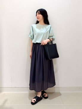 「A DAY IN THE LIFE UNITED ARROWS（アデイインザライフユナイテッドアローズ）のシアー タックギャザースカート ＜A DAY IN THE LIFE＞（Skirt、グレー系）」を使った、ア デイ イン ザ　ライフさん（レディース・155cm）の春コーディネート