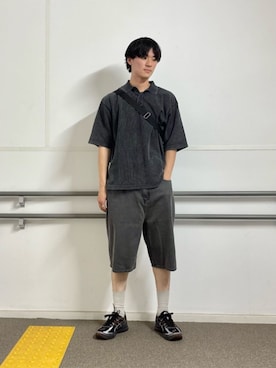 「A DAY IN THE LIFE UNITED ARROWS(アデイインザライフユナイテッドアローズ)の5ポケット デニム バギー ショーツ<A DAY IN THE LIFE>(その他パンツ、ブラック系)」を使った、ア デイ イン ザ ライフさん(レディース・160cm)の夏コーディネート
