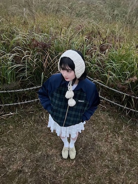 「アイテム（スタジャン）」を使った、momoさん（レディース・158cm）の秋コーディネート