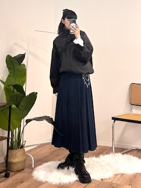 「アイテム（ボディバッグ/ウエストポーチ）」を使った、manamiさん（レディース・170cm）の冬コーディネート