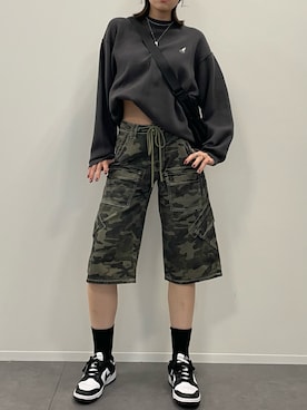 「KANGOL（カンゴール）のアイテム（ニット/セーター）」を使った、manamiさん（レディース・170cm）の秋コーディネート