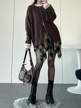 「nui nullu（ヌイヌル）のアイテム」を使った、manamiさん（レディース・170cm）の秋コーディネート