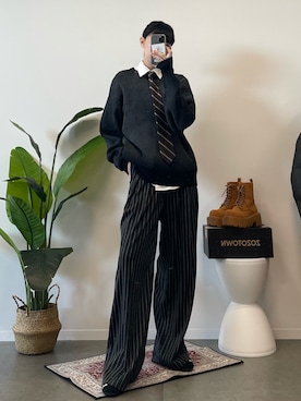 「アイテム（フォーマルスーツ/小物）」を使った、manamiさん（レディース・170cm）の冬コーディネート