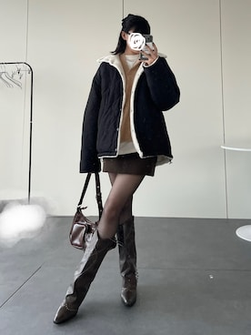 「アイテム（ブルゾン）」を使った、manamiさん（レディース・170cm）の秋コーディネート