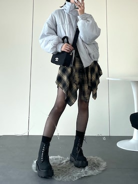 「アイテム（ボストンバッグ）」を使った、manamiさん（レディース・170cm）の秋コーディネート