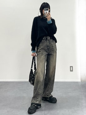 「nui nullu（ヌイヌル）のアイテム」を使った、manamiさん（レディース・170cm）の秋コーディネート