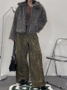 「アイテム（カーゴパンツ）」を使った、manamiさん（レディース・170cm）の冬コーディネート