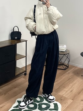 「アイテム（ボストンバッグ）」を使った、manamiさん（レディース・170cm）の秋コーディネート