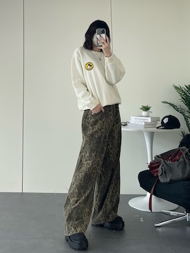 「アイテム（カーゴパンツ）」を使った、manamiさん（レディース・170cm）の秋コーディネート