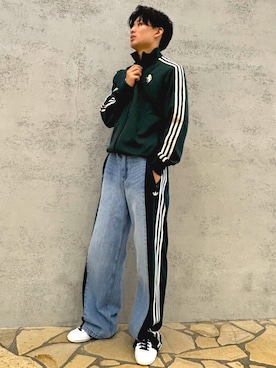 「アイテム（ジャージ）」を使った、KDさん（メンズ・173cm）の秋コーディネート