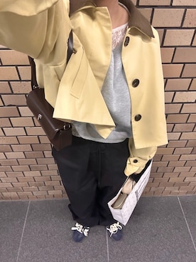 「KBF（ケイビーエフ）のアイテム（その他アウター）」を使った、ｍａｍｅさん（レディース・162cm）の春コーディネート