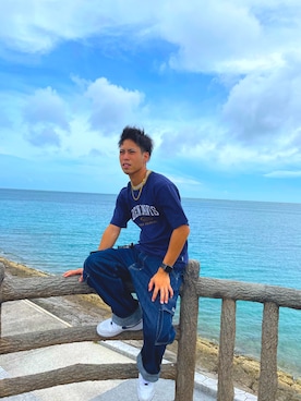 「BEN DAVIS（ベンデイビス）のアイテム（Tシャツ/カットソー）」を使った、TAICH!さん（メンズ・165cm）の夏コーディネート