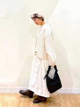 「冬服コーデ」｜「アイテム（スリッポン）」を使った、チカさん（レディース・155cm）の秋コーディネート