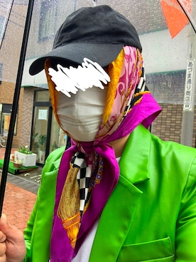 「アイテム（財布/小物、パープル系）」を使った、maruさん（メンズ・182cm）の夏コーディネート