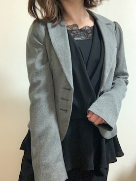 「FOREVER 21（フォーエバー トゥエンティーワン）のアイテム（ノーカラージャケット）」を使った、suiさん（レディース・151cm）の冬コーディネート