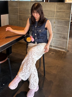 「レースパンツ」｜辻村奈々さん（レディース・159cm）の夏コーディネート
