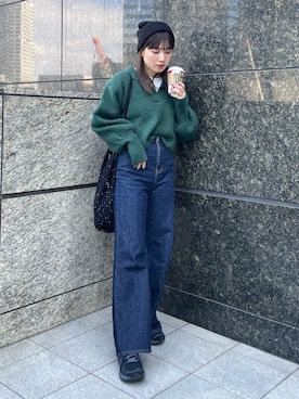 「のんびりスタイル」｜辻村奈々さん（レディース・159cm）の冬コーディネート