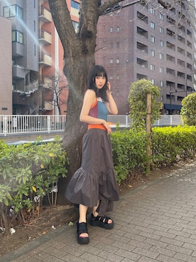 辻村奈々さん（レディース・159cm）の春コーディネート