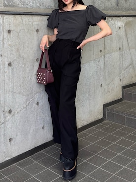 「MURUA（ムルーア）のアイテム」を使った、辻村奈々さん（レディース・159cm）の夏コーディネート