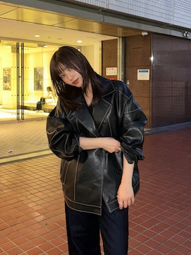 「アイテム（ブルゾン）」を使った、辻村奈々さん（レディース・159cm）の夏コーディネート