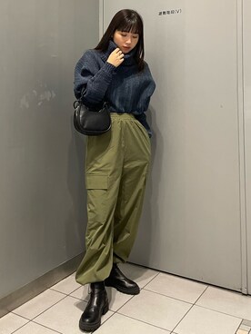 「ボリュームニット」｜「アイテム（シューズ）」を使った、辻村奈々さん（レディース・159cm）の秋コーディネート