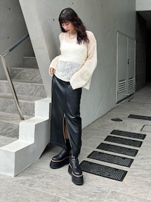 MURUA ローゲージ編みカーディガン 🔰Part 1 [A big-sized cardigan made with just double stitches