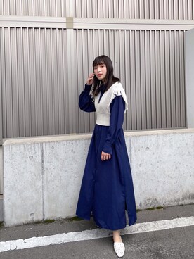 辻村奈々さん（レディース・159cm）の春コーディネート