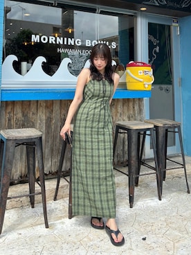 「アイテム（ワンピース/ドレス）」を使った、辻村奈々さん（レディース・159cm）の夏コーディネート