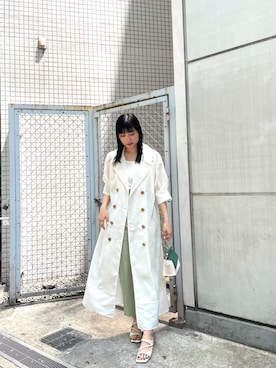 「#murua_by_staff」｜「アイテム（その他アウター）」を使った、辻村奈々さん（レディース・159cm）の春コーディネート