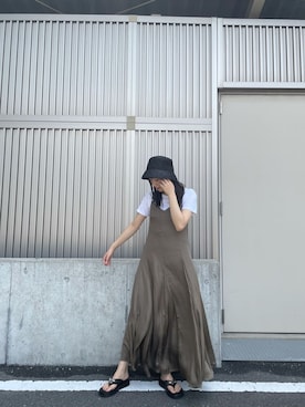 「#murua_by_staff」｜「アイテム（ワンピース/ドレス）」を使った、辻村奈々さん（レディース・159cm）の夏コーディネート