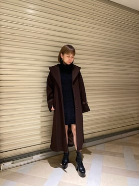 「MURUA（ムルーア）のアイテム（その他アウター）」を使った、阿部 穂奈美さん（レディース・155cm）の冬コーディネート