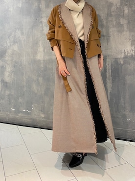 「アイテム（その他アウター、ブラウン系）」を使った、阿部 穂奈美さん（レディース・155cm）の夏コーディネート