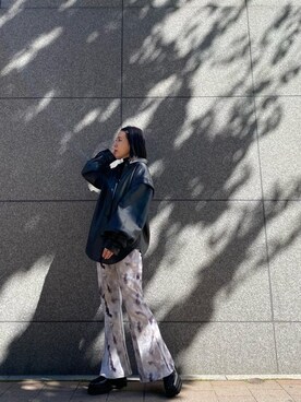 「MURUA（ムルーア）のアイテム（テーラードジャケット）」を使った、阿部 穂奈美さん（レディース・155cm）の秋コーディネート