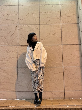 「MURUA（ムルーア）のアイテム（テーラードジャケット）」を使った、阿部 穂奈美さん（レディース・155cm）の冬コーディネート