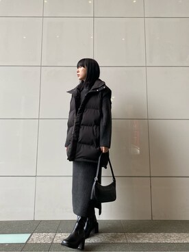 「MURUA（ムルーア）のアイテム（テーラードジャケット）」を使った、阿部 穂奈美さん（レディース・155cm）の冬コーディネート