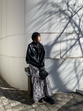 阿部 穂奈美さん（レディース・155cm）の冬コーディネート