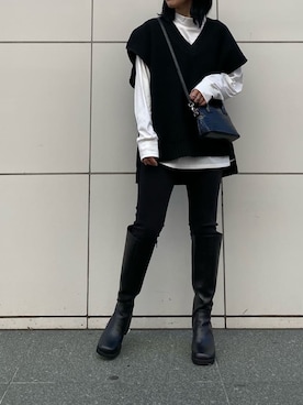 「MURUA（ムルーア）のアイテム（その他アウター）」を使った、阿部 穂奈美さん（レディース・155cm）の秋コーディネート