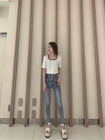 EMODA USEDヘムカットハイウエストパギンス EMODA USEDヘムカットハイウエストパギンス（インディゴ