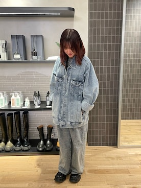 「JEANASIS（ジーナシス）のアイテム（デニムジャケット）」を使った、Erinaさん（レディース・152cm）の春コーディネート