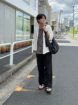 「OOFOS（ウーフォス）のアイテム」を使った、ダイスケさん（メンズ・170cm）の夏コーディネート