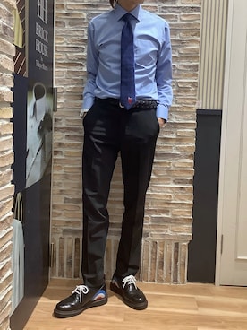 「アイテム（ビジネスシャツ）」を使った、BRICK HOUSE by Tokyo Shirts 各務原イオンモール店さん（メンズ・172cm）の夏コーディネート