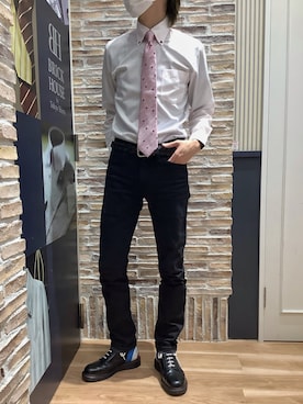 「ボタンダウンシャツ」｜BRICK HOUSE by Tokyo Shirts 各務原イオンモール店さん（メンズ・172cm）の夏コーディネート
