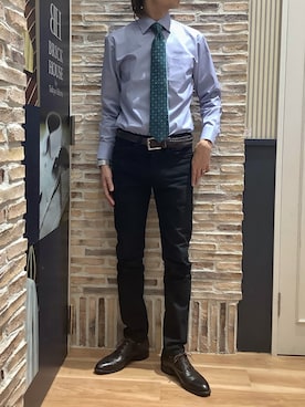 「アイテム（ビジネスシャツ）」を使った、BRICK HOUSE by Tokyo Shirts 各務原イオンモール店さん（メンズ・172cm）の夏コーディネート