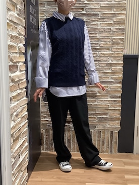 ベストを使った ネイビーコーデ のレディース人気ファッションコーディネート Wear