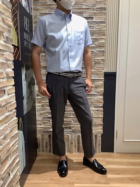 「アイテム（ビジネスシャツ）」を使った、BRICK HOUSE by Tokyo Shirts 各務原イオンモール店さん（メンズ・178cm）の夏コーディネート
