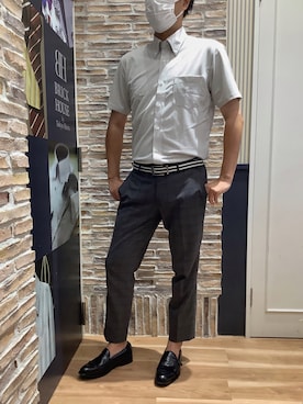「アイテム（ビジネスシャツ）」を使った、BRICK HOUSE by Tokyo Shirts 各務原イオンモール店さん（メンズ・178cm）の夏コーディネート