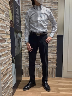 「アイテム（ビジネスシャツ）」を使った、BRICK HOUSE by Tokyo Shirts 各務原イオンモール店さん（メンズ・172cm）の夏コーディネート